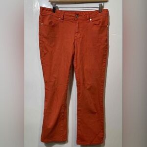 Tory Burch Women's Vibrant Orange Crop Jeans